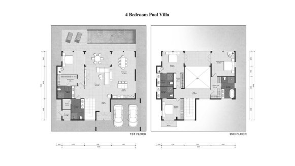 Планировка виллы 4 спальни в ЖК 9Nile Residence № 11007 (2D)