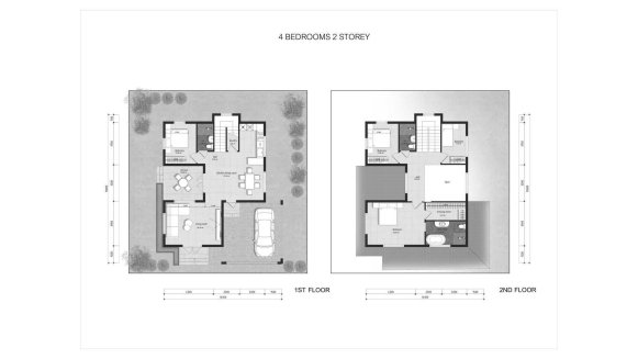 Villa floor plan, 4 bedrooms in 9Nile Residence No. 11016 (2D)